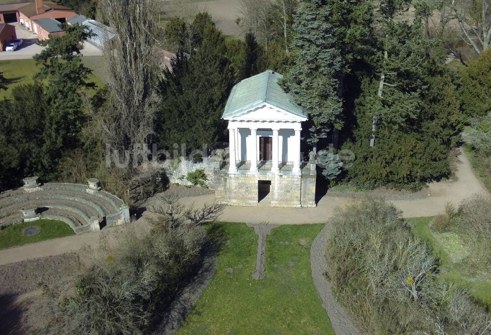 Luftaufnahme Wörlitz - Flora Tempel im Wörlitzer Park in Wörlitz in Sachsen-Anhalt