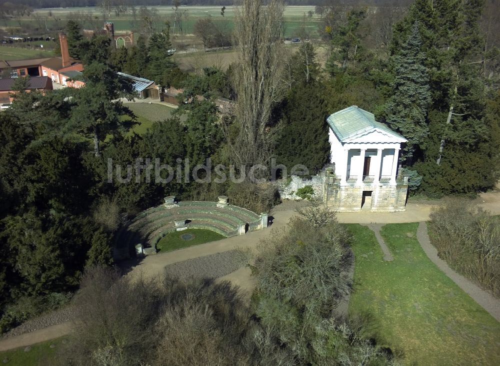 Wörlitz von oben - Flora Tempel im Wörlitzer Park in Wörlitz in Sachsen-Anhalt