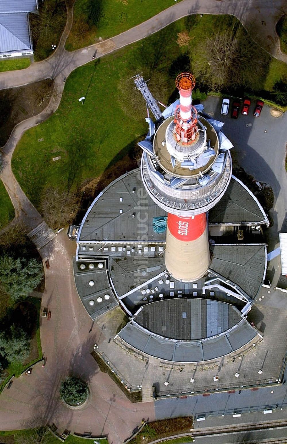 Luftaufnahme Dortmund - Florianturm, kurz Florian, das Wahrzeichen der Stadt Dortmund