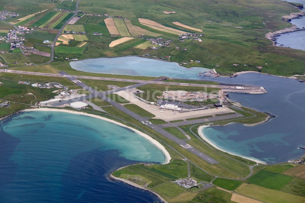 Sumburgh von oben - Flughafen Sumburgh auf den Shetlandinseln