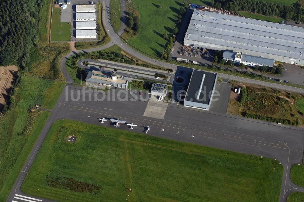 Luftbild Jahnsdorf Erzgebirge - Flugplatz der Verkehrslandeplatz in Jahnsdorf Erzgebirge im Bundesland Sachsen