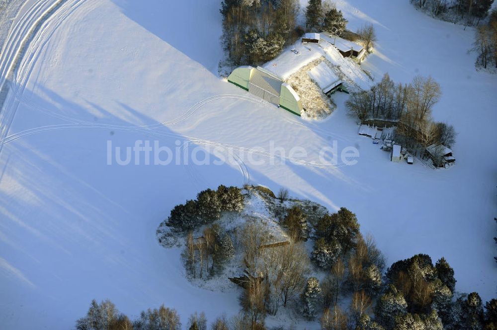 Werneuchen von oben - Flugplatz Werneuchen im Winter