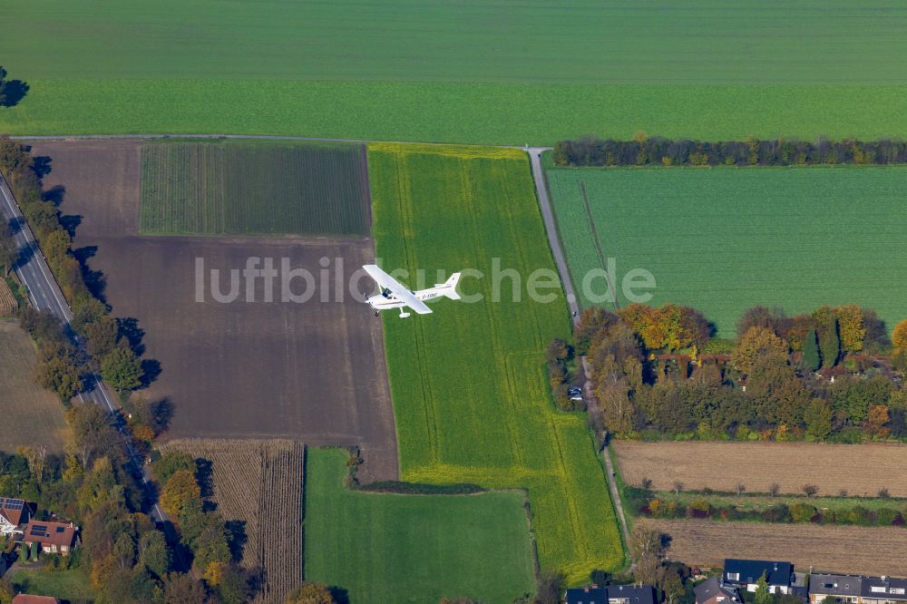 Luftbild Olfen - Flugzeug im Fluge über dem Luftraum in Olfen im Bundesland Nordrhein-Westfalen, Deutschland