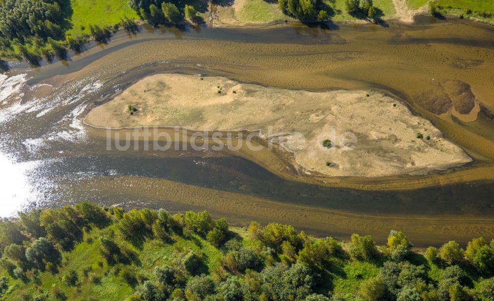 Luftbild Wesel - Fluss- Delta und Mündungsbereich der Lippe bei Wesel im Bundesland Nordrhein-Westfalen, Deutschland