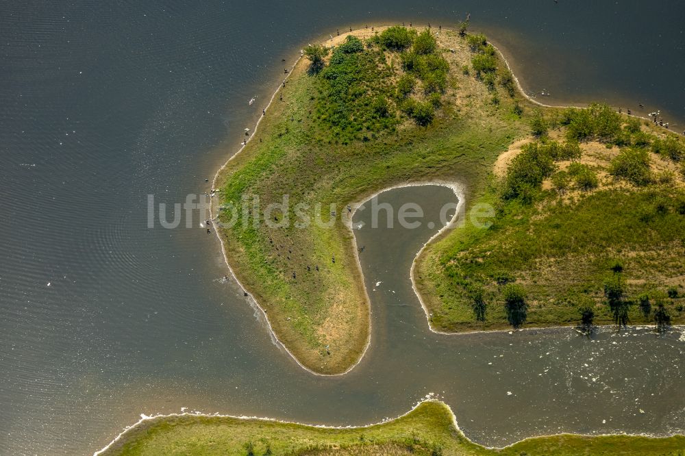 Luftaufnahme Wesel - Fluss- Delta und Mündungsraum der Lippe und Rhein mit Niederrheinbrücke bei Wesel im Bundesland Nordrhein-Westfalen, Deutschland