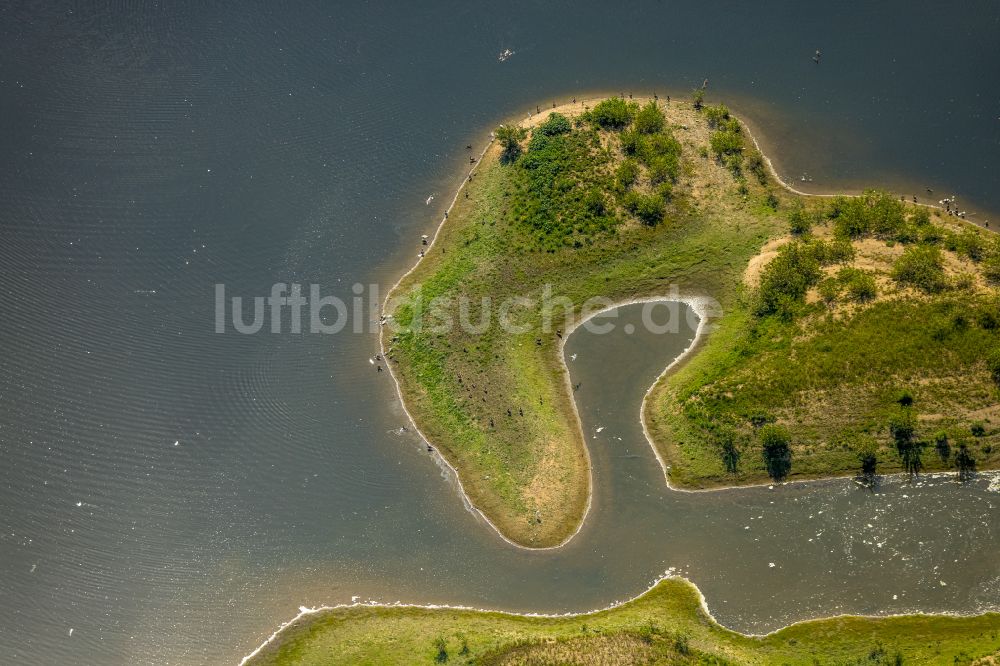 Wesel von oben - Fluss- Delta und Mündungsraum der Lippe und Rhein mit Niederrheinbrücke bei Wesel im Bundesland Nordrhein-Westfalen, Deutschland