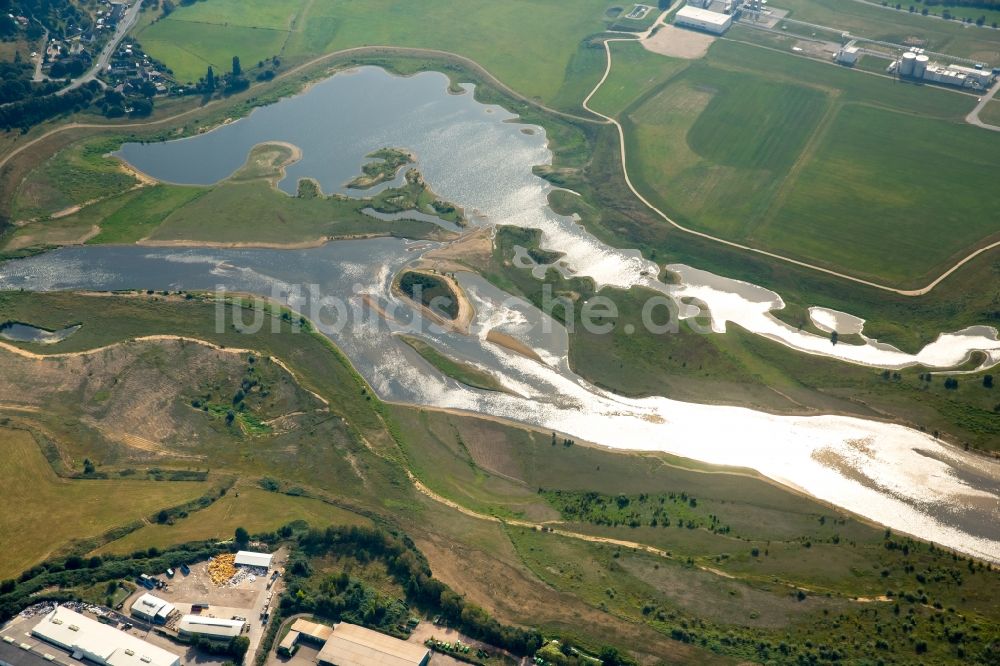 Wesel von oben - Fluß- Delta und Strom- Mündung des Flusses Lippe in Wesel im Bundesland Nordrhein-Westfalen