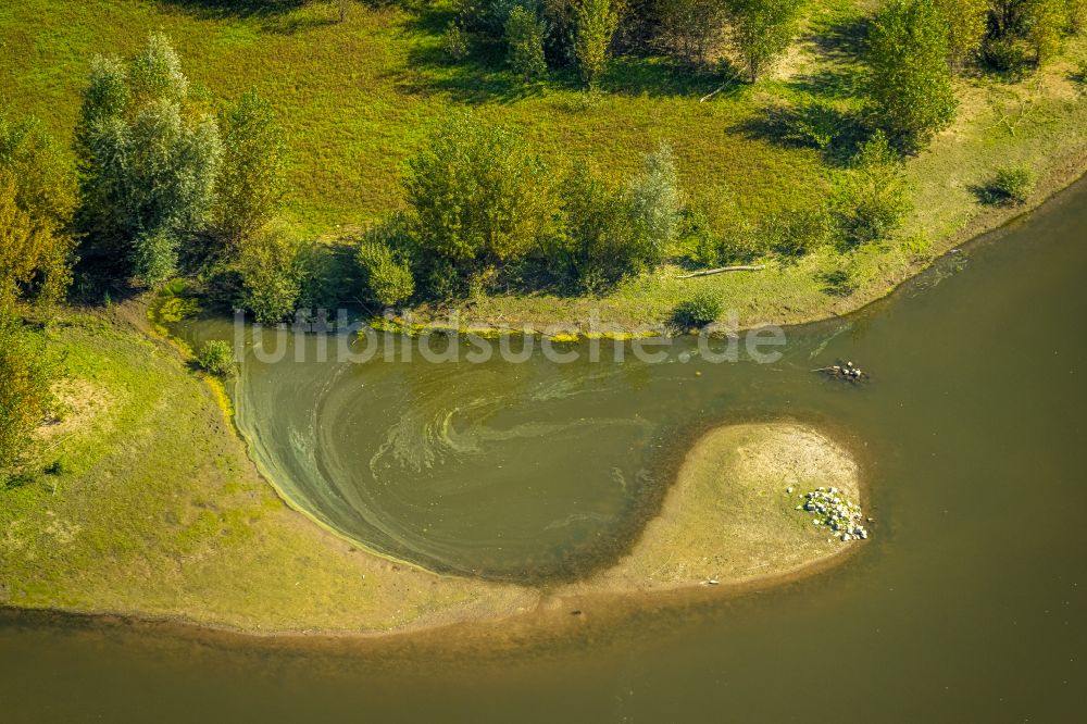 Wesel von oben - Fluß- Delta und Strom- Mündung des Flusses Lippe in Wesel im Bundesland Nordrhein-Westfalen