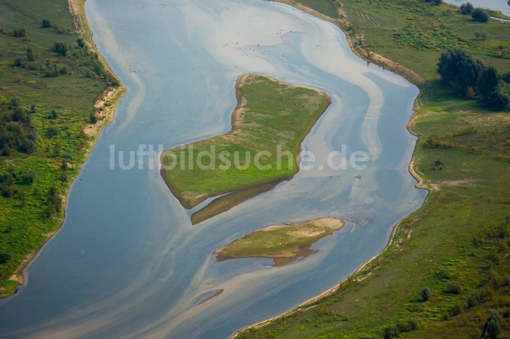 Luftbild Wesel - Fluß- Delta und Strom- Mündung im Nationalen Schutzgebiet Lippemündungsraum in Wesel im Bundesland Nordrhein-Westfalen