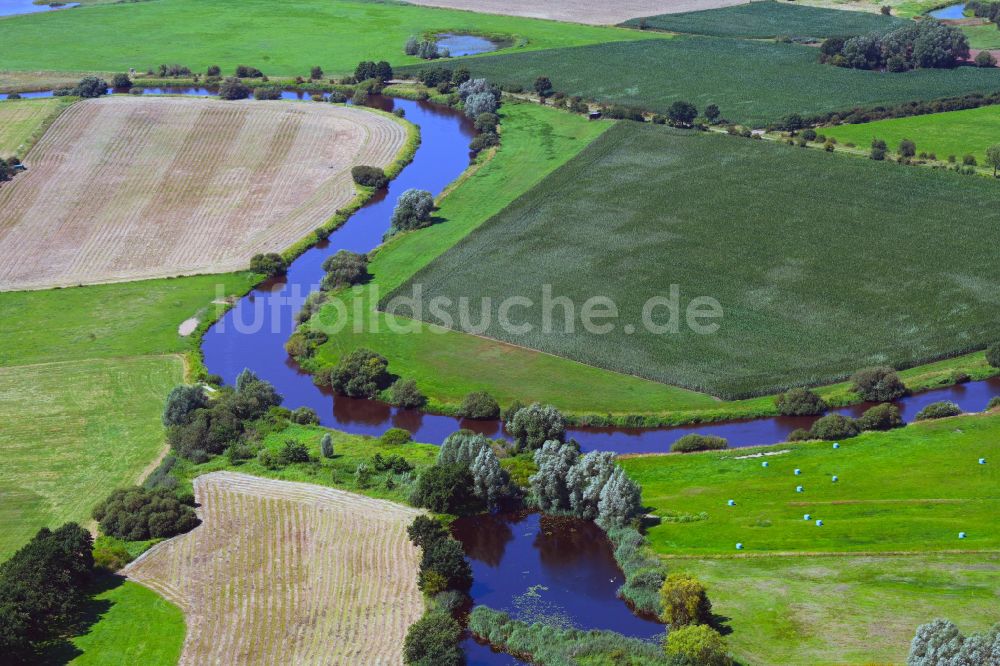 Luftbild Unterlüß - Fluß - Kurvenverlauf der Aller in Unterlüß im Bundesland Niedersachsen, Deutschland