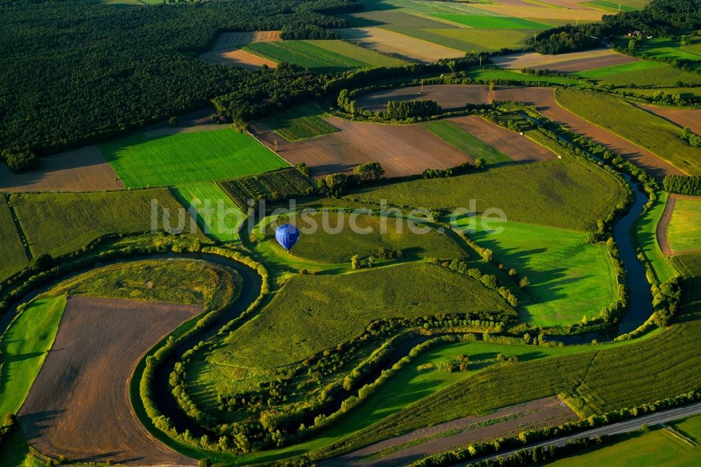 Luftbild Haltern am See - Fluss Lippe und die Lippeaue beim Ortsteil Flaesheim in Haltern am See im Bundesland Nordrhein-Westfalen