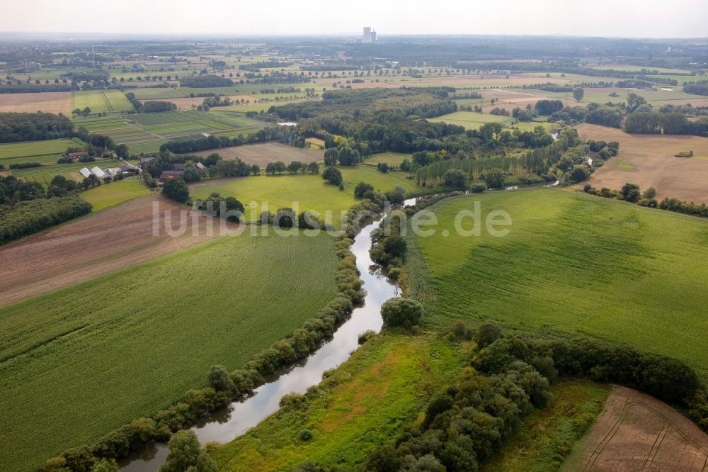 Luftaufnahme Selm OT Bork - Fluss Lippe im Ortsteil Bork in Selm im Bundesland Nordrhein-Westfalen