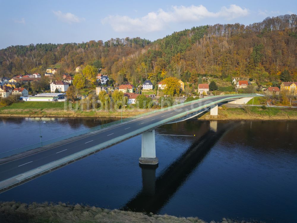 Luftbild Bad Schandau - Flußbrücke über die Elbe in Bad Schandau im Bundesland Sachsen, Deutschland