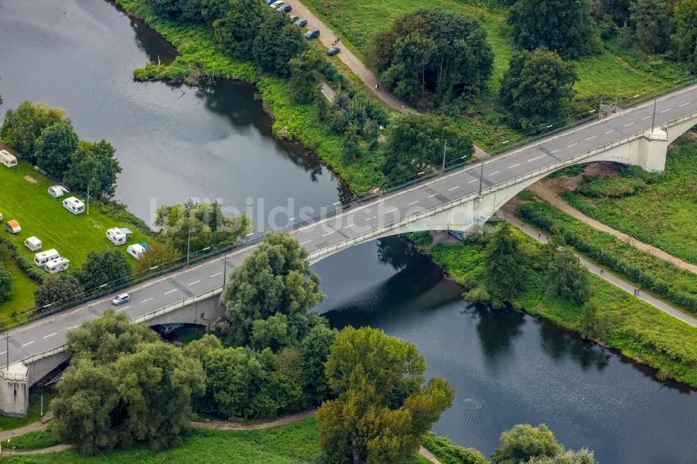 Luftbild Heven - Flussbrücke über die Ruhr in Heven im Bundesland Nordrhein-Westfalen, Deutschland