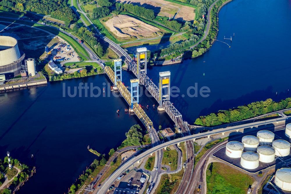 Luftbild Hamburg - Flußbrücke Kattwykbrücke über die Süderelbe in Hamburg, Deutschland