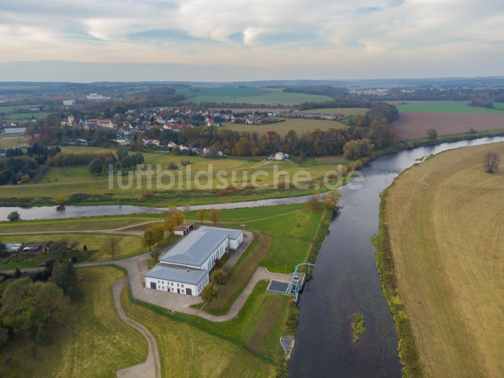 Grimma von oben - Flusslandschaft in Grimma im Bundesland Sachsen, Deutschland