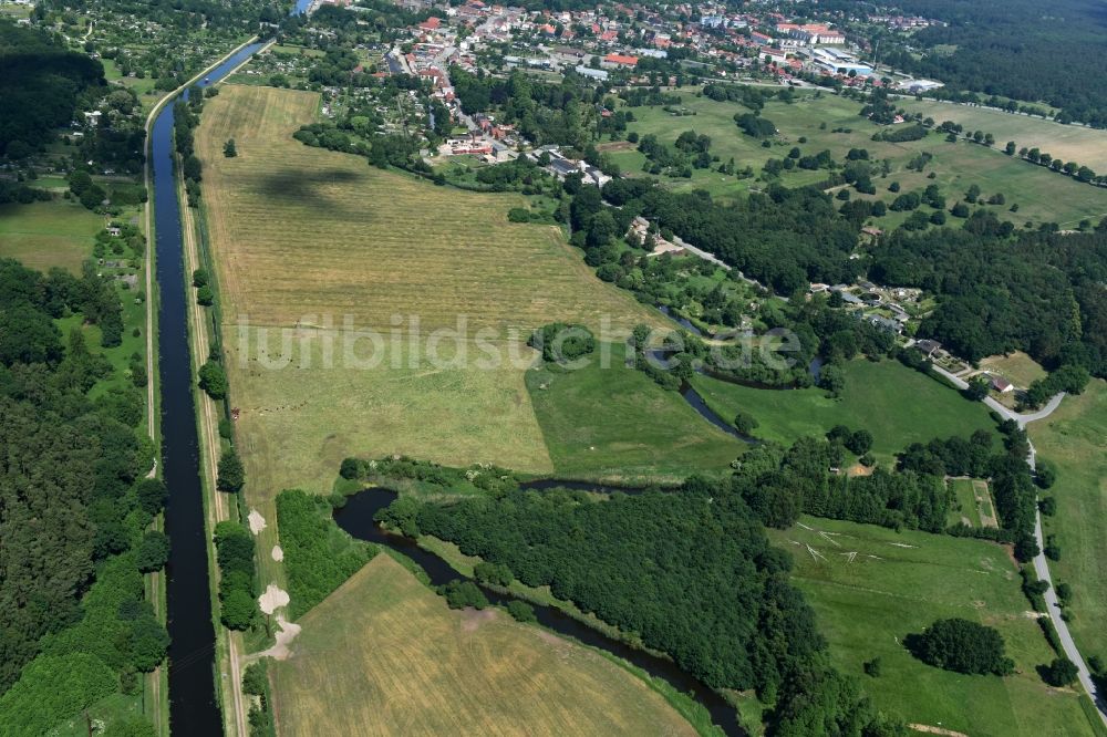 Luftbild Grabow - Flussverlauf der alten Elde bei Grabow im Bundesland Mecklenburg-Vorpommern