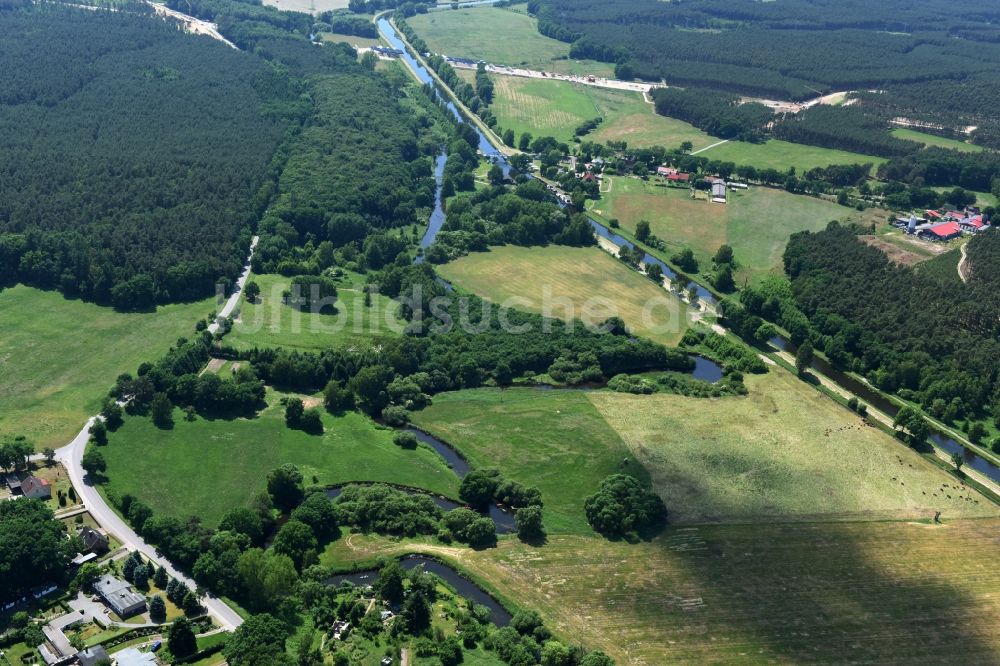 Luftbild Grabow - Flussverlauf der alten Elde bei Grabow im Bundesland Mecklenburg-Vorpommern