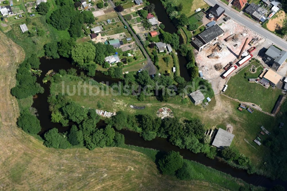 Luftaufnahme Grabow - Flussverlauf der alten Elde bei Grabow im Bundesland Mecklenburg-Vorpommern