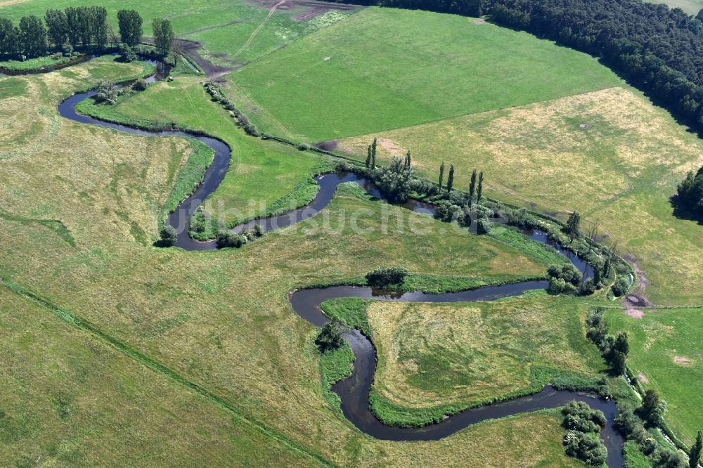 Luftbild Eldena - Flussverlauf der alten Elde bei Güritz / Eldena im Bundesland Mecklenburg-Vorpommern