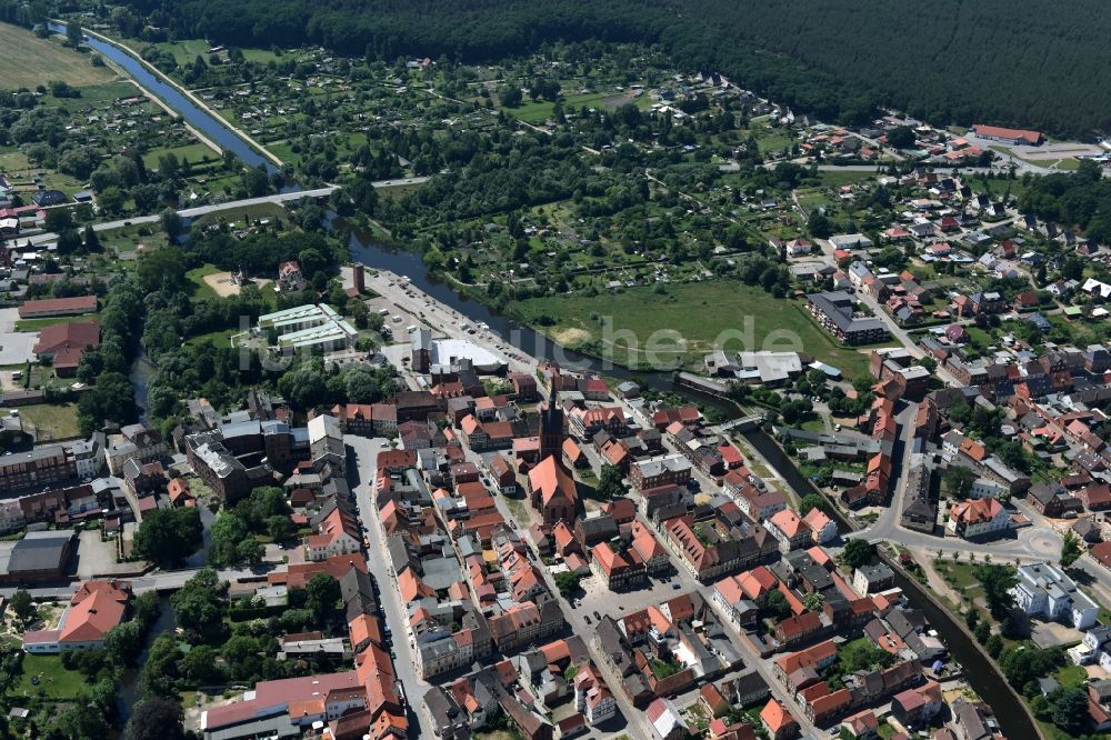 Luftbild Grabow - Flussverlauf der Edle durch Grabow im Bundesland Mecklenburg-Vorpommern