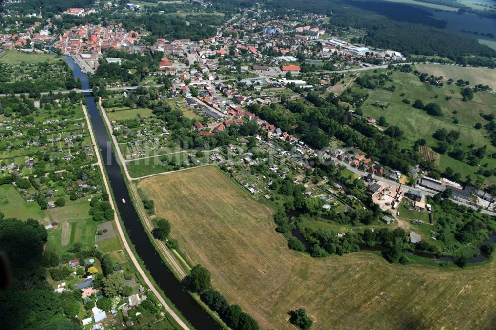 Luftbild Grabow - Flussverlauf der Edle durch Grabow im Bundesland Mecklenburg-Vorpommern