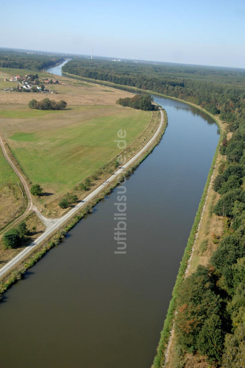 Luftaufnahme Kade - Flussverlauf des Elbe-Havel-Kanal zwischen Kade und Genthin