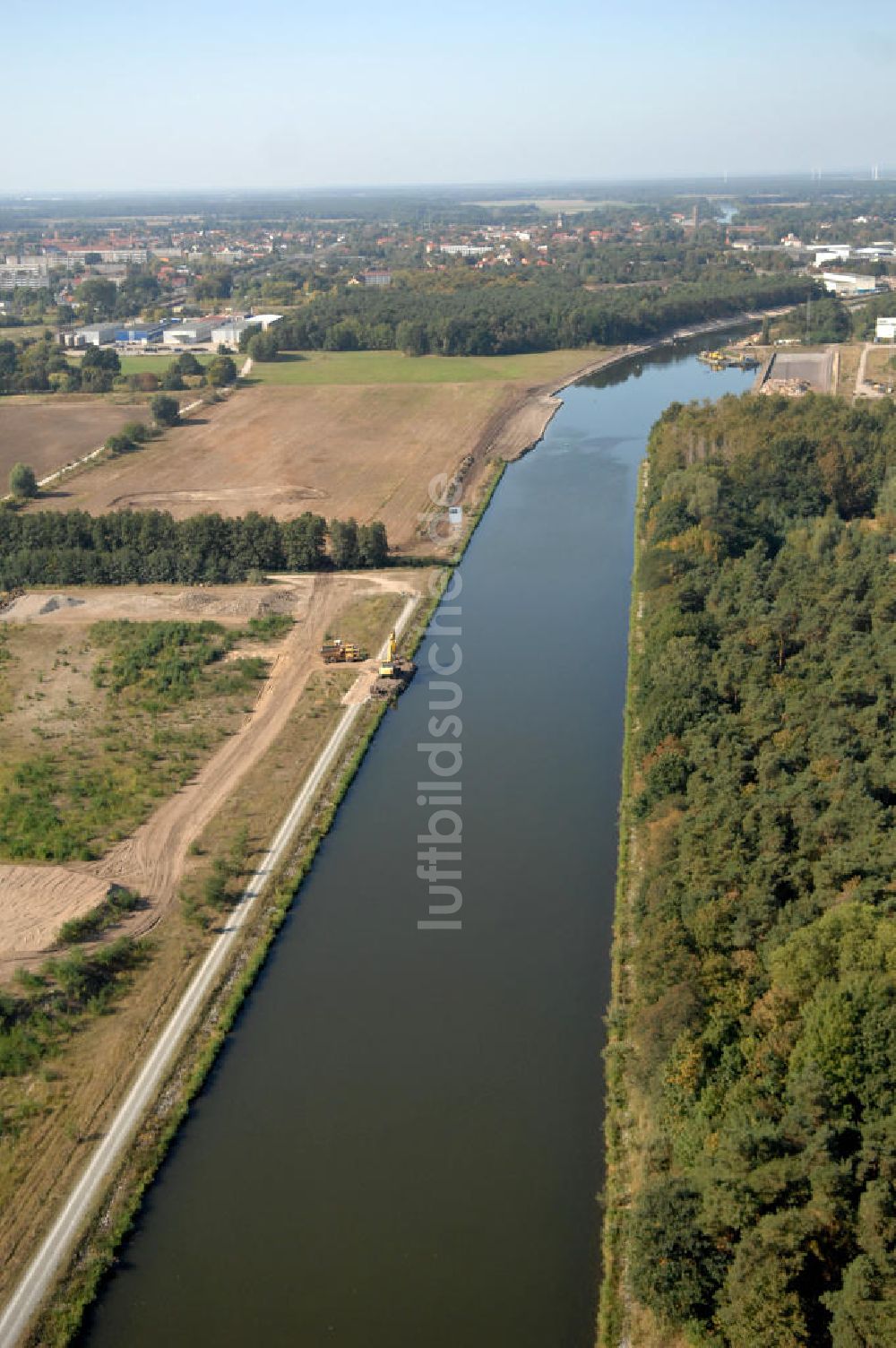 Luftaufnahme Kade - Flussverlauf des Elbe-Havel-Kanal zwischen Kade und Genthin