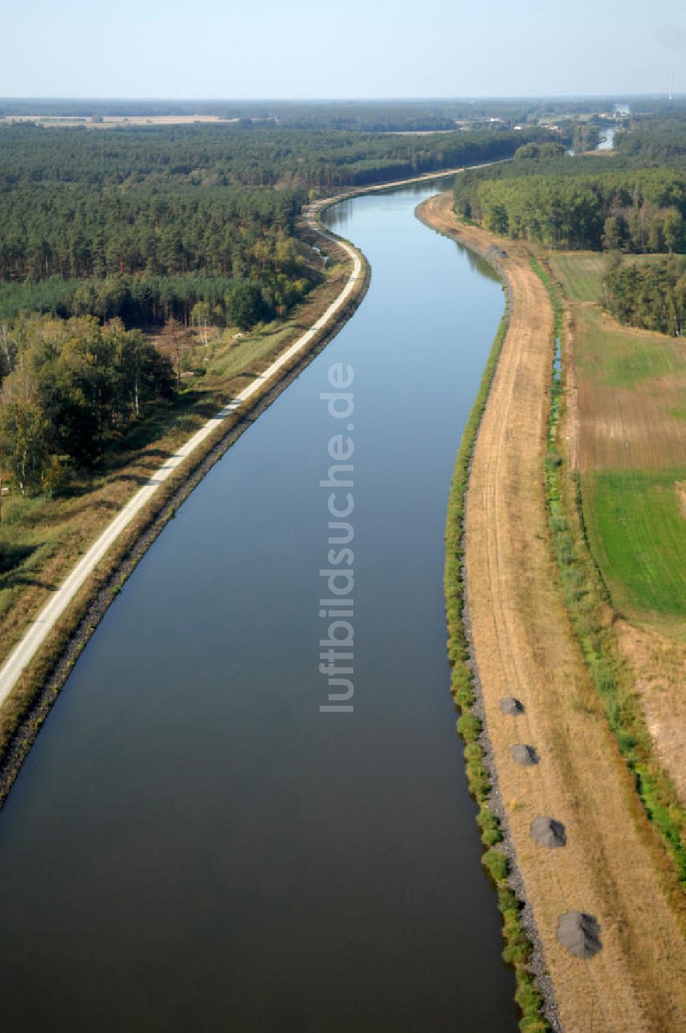 Luftbild Wusterwitz - Flussverlauf des Elbe-Havel-Kanal zwischen Wusterwitz und Kade