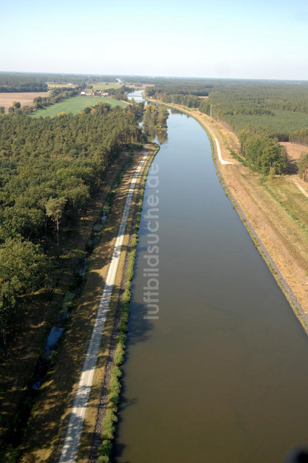 Wusterwitz aus der Vogelperspektive: Flussverlauf des Elbe-Havel-Kanal zwischen Wusterwitz und Kade