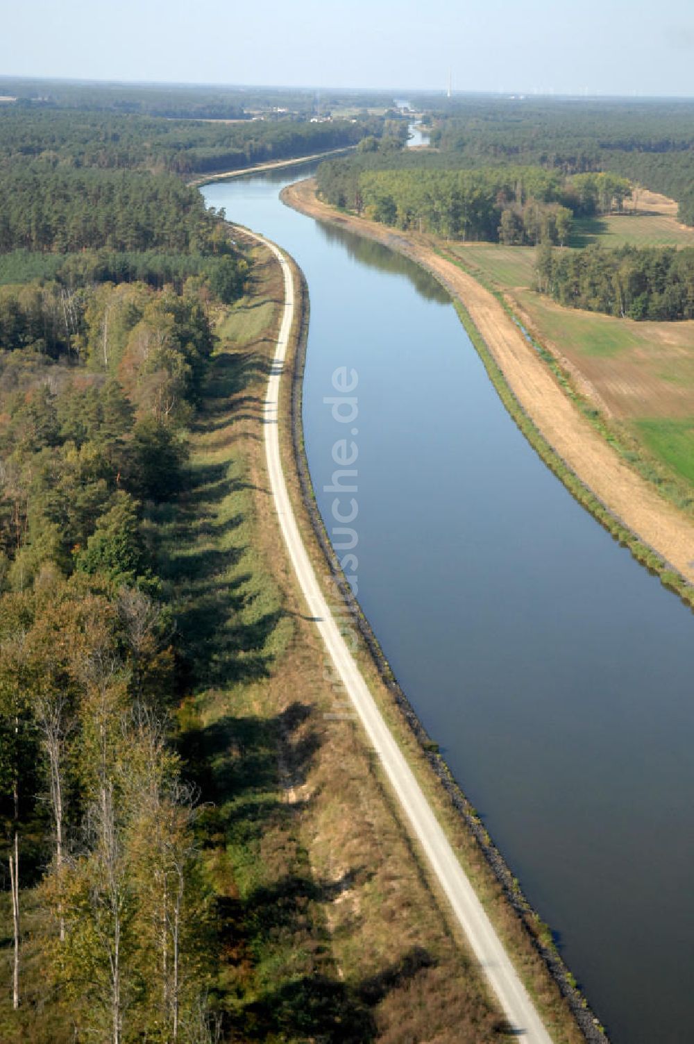 Luftaufnahme Wusterwitz - Flussverlauf des Elbe-Havel-Kanal zwischen Wusterwitz und Kade