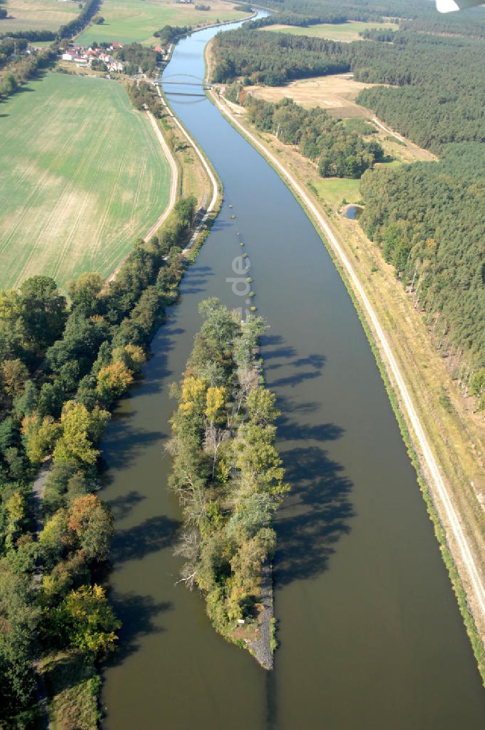 Wusterwitz aus der Vogelperspektive: Flussverlauf des Elbe-Havel-Kanal zwischen Wusterwitz und Kade