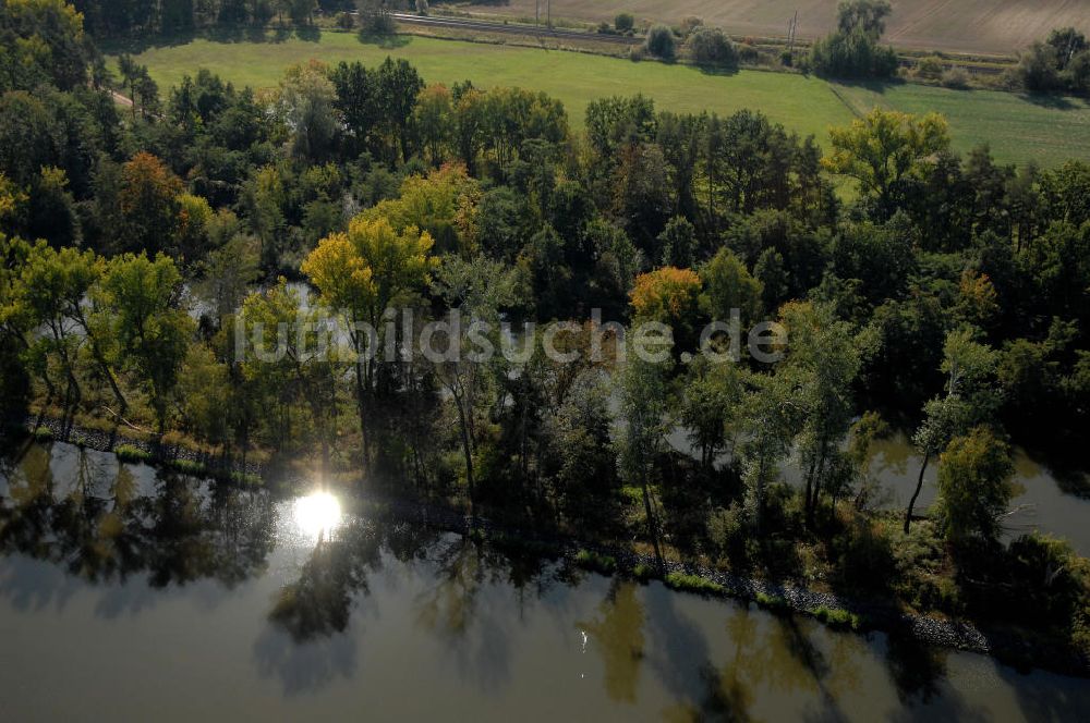 Wusterwitz von oben - Flussverlauf des Elbe-Havel-Kanal zwischen Wusterwitz und Kade