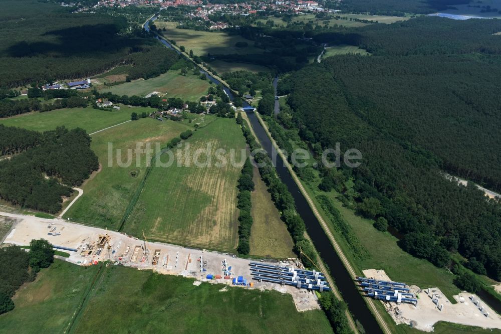 Luftbild Grabow - Flussverlauf der Elde bei Grabow im Bundesland Mecklenburg-Vorpommern