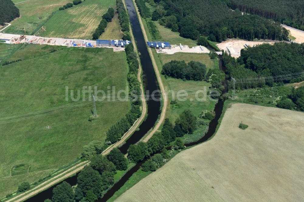 Grabow aus der Vogelperspektive: Flussverlauf der Elde bei Grabow im Bundesland Mecklenburg-Vorpommern