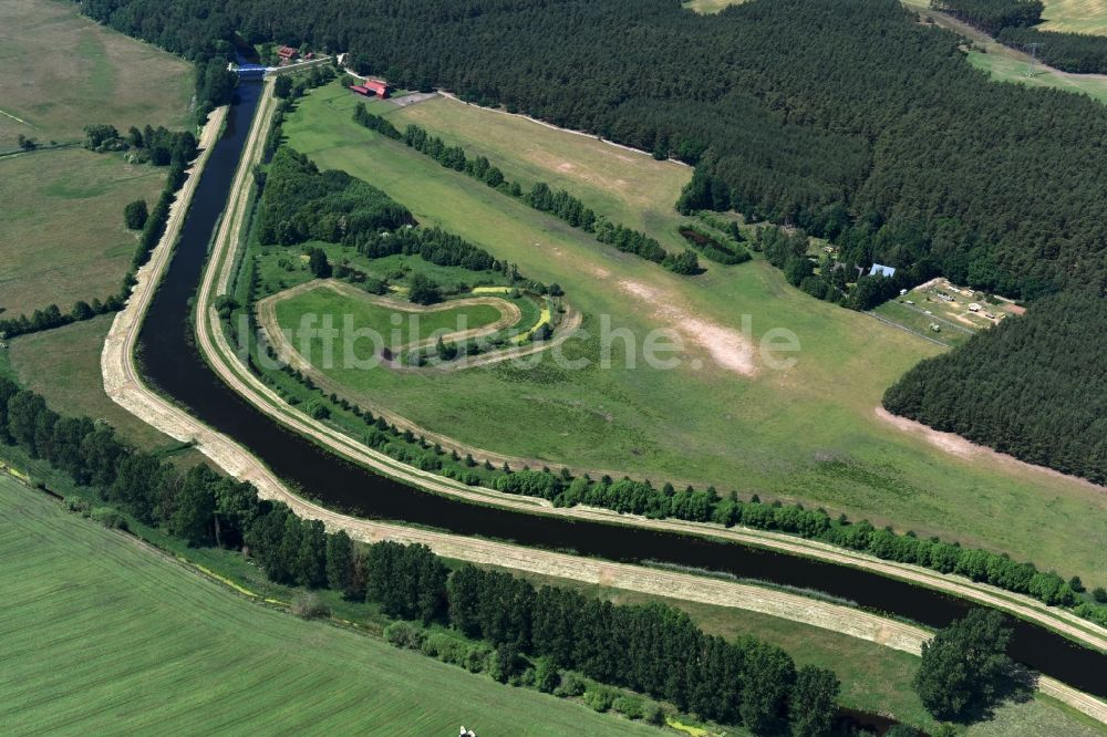 Luftbild Grabow - Flussverlauf der Elde bei Grabow im Bundesland Mecklenburg-Vorpommern