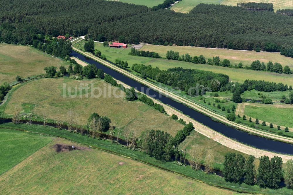 Luftbild Grabow - Flussverlauf der Elde bei Grabow im Bundesland Mecklenburg-Vorpommern