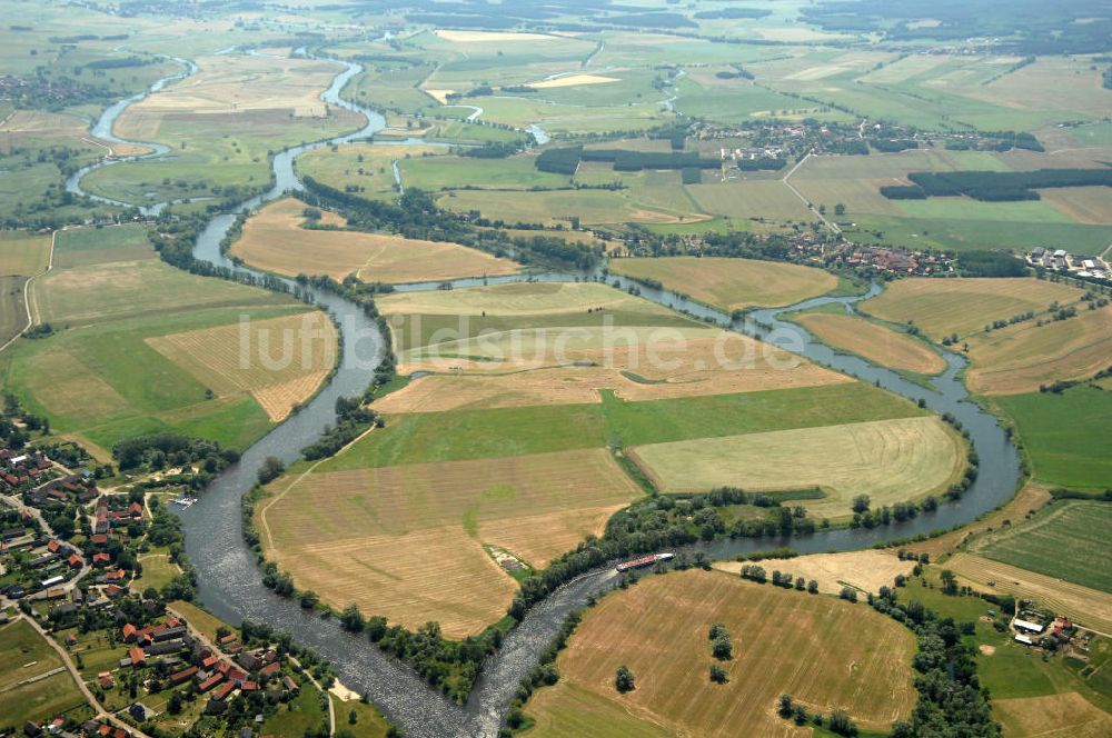 Luftbild Strohdene - Flussverlauf der Havel bei Strodehne