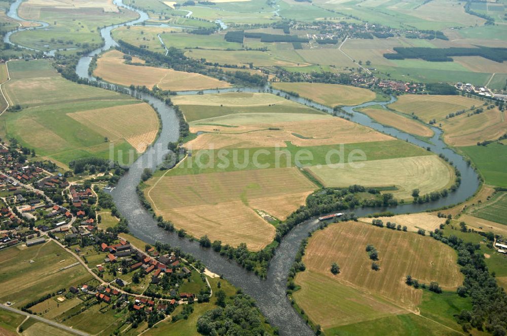 Strohdene aus der Vogelperspektive: Flussverlauf der Havel bei Strodehne