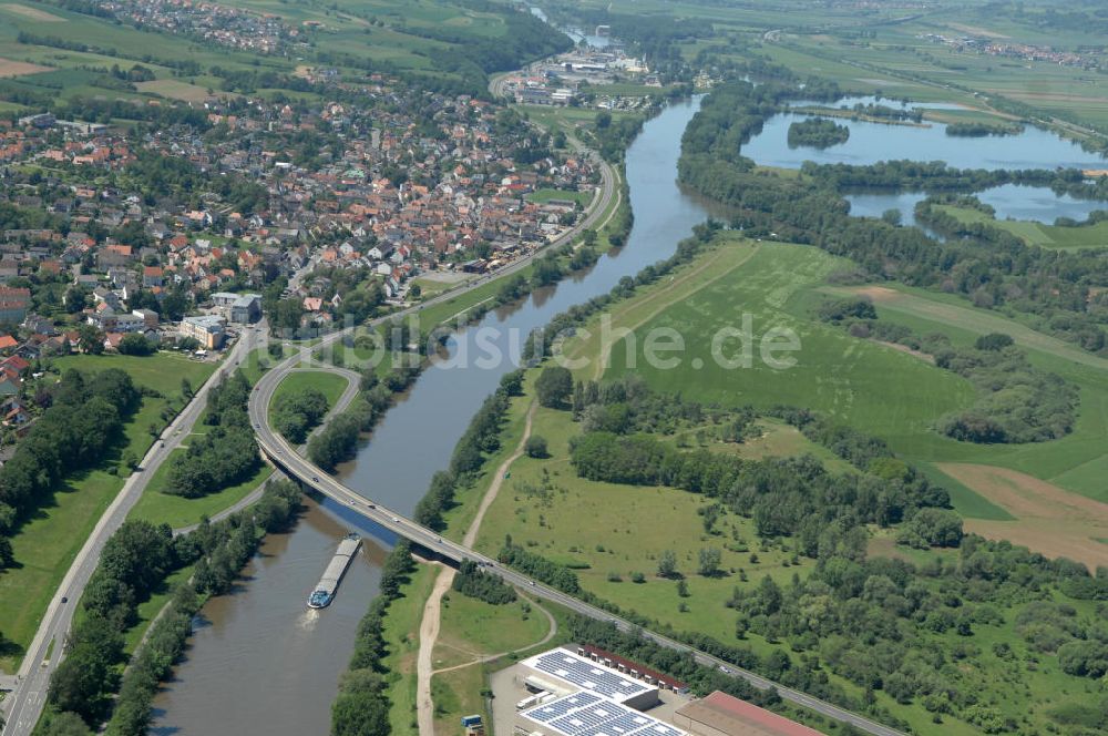 Bamberg aus der Vogelperspektive: Flussverlauf des Main in Bayern