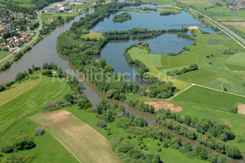 Luftaufnahme Bischberg - Flussverlauf des Main in Bayern