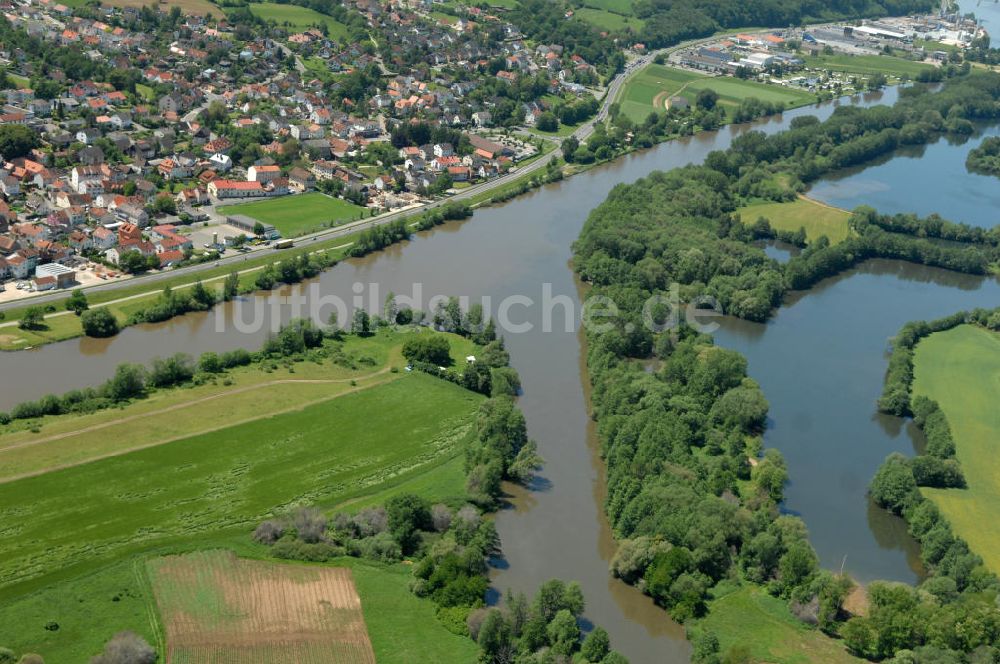 Bischberg aus der Vogelperspektive: Flussverlauf des Main in Bayern