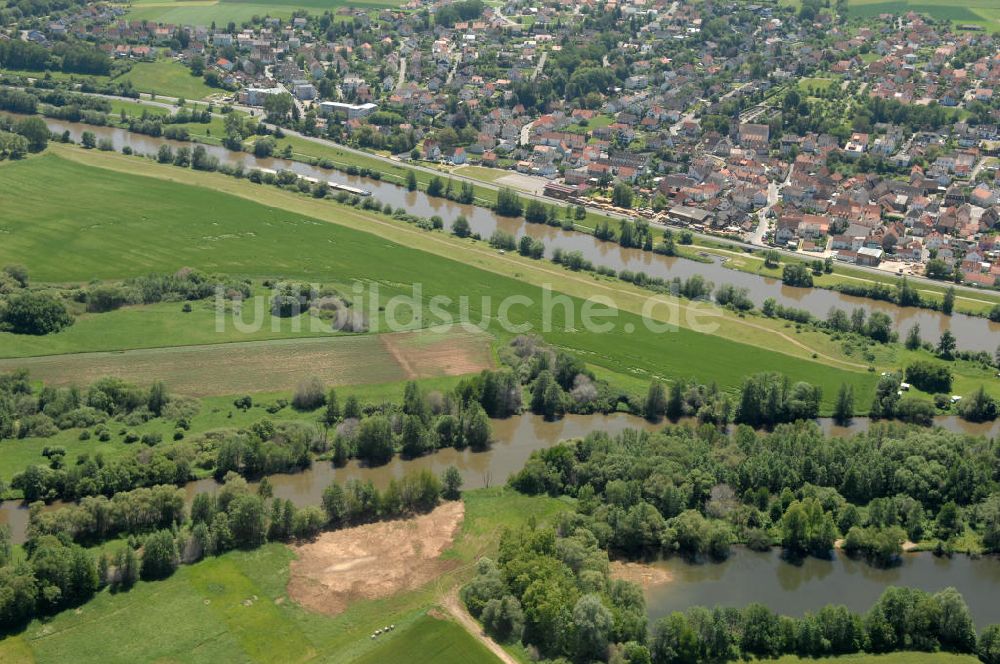 Luftaufnahme Bischberg - Flussverlauf des Main in Bayern