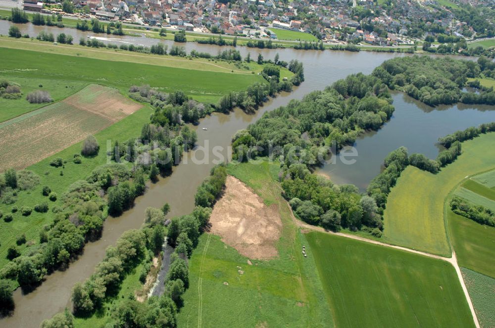 Bischberg von oben - Flussverlauf des Main in Bayern