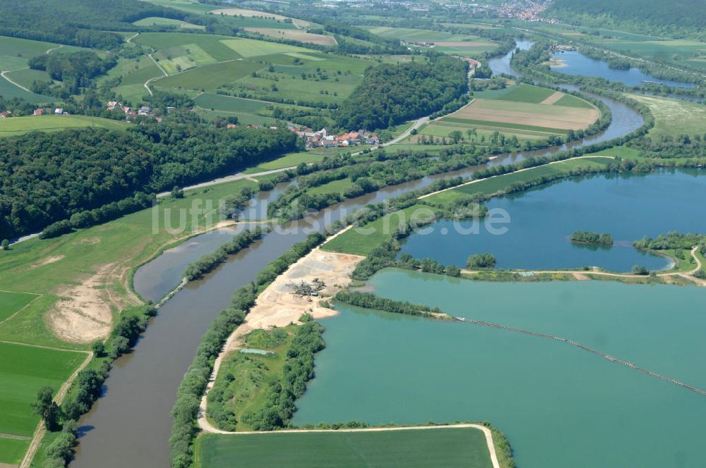 Dippach von oben - Flussverlauf des Main in Bayern