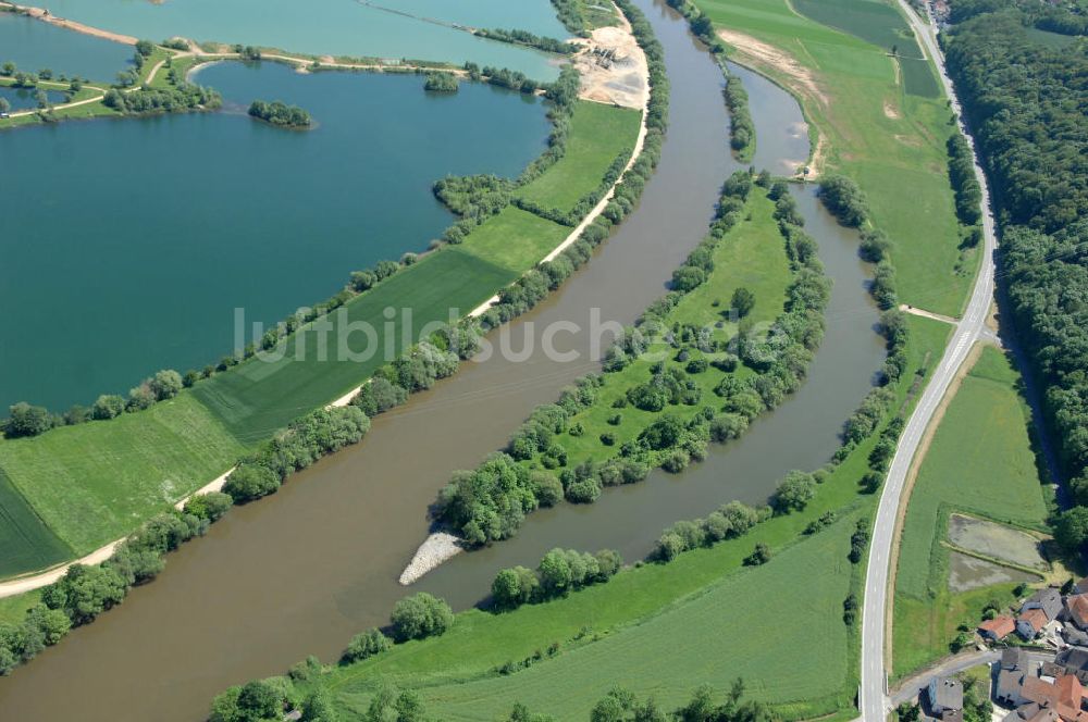 Dippach von oben - Flussverlauf des Main in Bayern