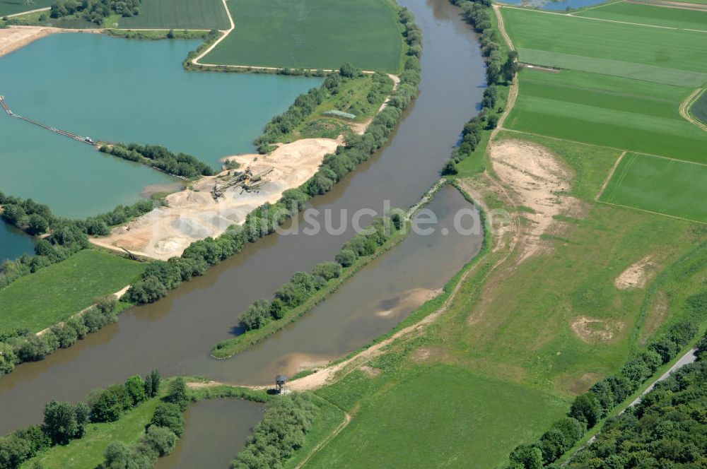 Luftbild Dippach - Flussverlauf des Main in Bayern