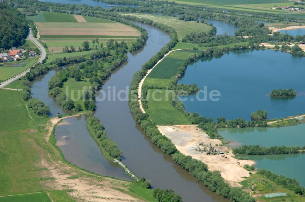 Luftbild Dippach - Flussverlauf des Main in Bayern