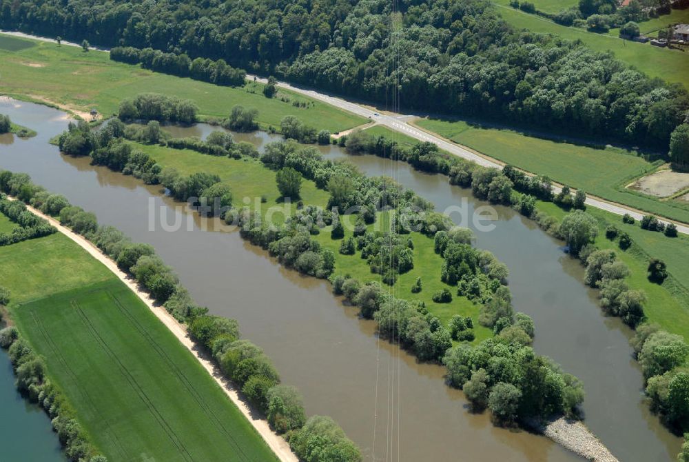 Dippach von oben - Flussverlauf des Main in Bayern