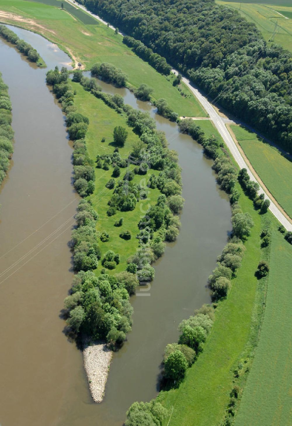 Luftbild Dippach - Flussverlauf des Main in Bayern